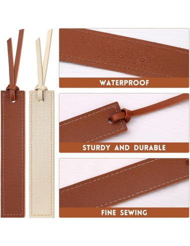 12 Piezas Marcadores de Páginas de Cuero Kdafio Personalizables