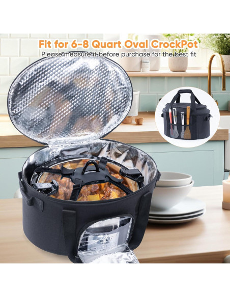 Bolsa de Transporte para Olla de Cocción Lenta BAGSPRITE 6-8 Qt