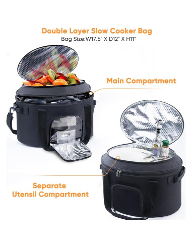 Bolsa de Transporte para Olla de Cocción Lenta BAGSPRITE 6-8 Qt