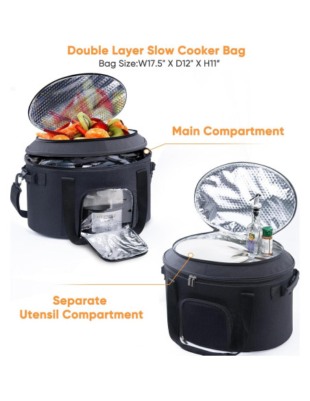 Bolsa de Transporte para Olla de Cocción Lenta BAGSPRITE 6-8 Qt