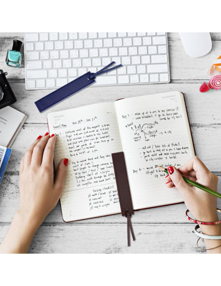 12 Piezas Marcadores de Páginas de Cuero Kdafio Personalizables