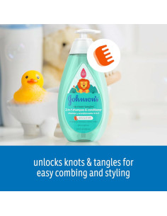 Champú y Acondicionador 2 en 1 Johnson 600 ml Sin Lagrimas 2