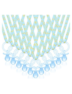 Collares de Chupetes Baby Shower Junkin 60 Piezas Azul Dorado