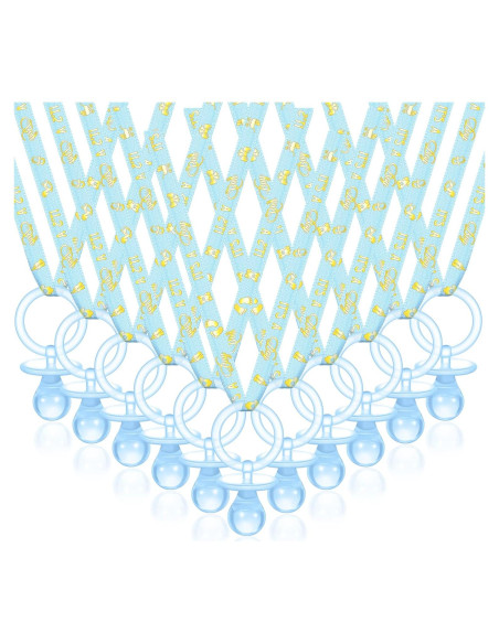 Collares de Chupetes Baby Shower Junkin 60 Piezas Azul Dorado