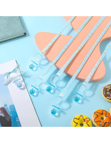 Collares de Chupetes Baby Shower Junkin 60 Piezas Azul Dorado