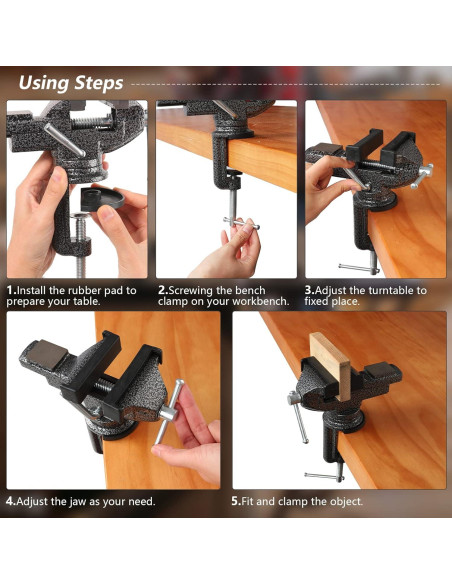 Prensa Universal GOXAWEE 80 mm con Base Giratoria 360