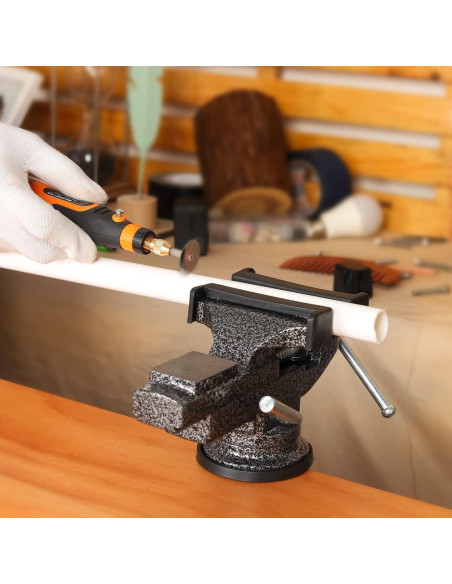 Prensa Universal GOXAWEE 80 mm con Base Giratoria 360