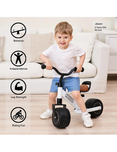 Bicicleta de Equilibrio KRIDDO para Niños 1-2 Años Negra