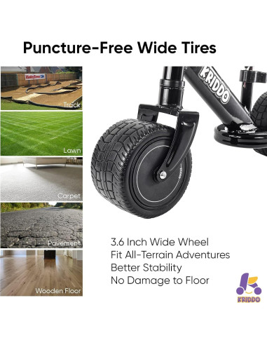 Bicicleta de Equilibrio KRIDDO para Niños 1-2 Años Negra