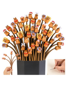 Bolígrafos Antiestrés LiYiQ 48 Pcs Kawaii con Cabeza Móvil