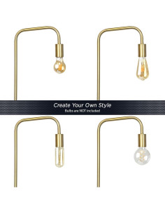 Lámpara de Pie Industrial O'Bright Dorado 70" Minimalista 2