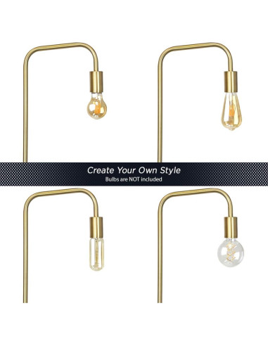 Lámpara de Pie Industrial O'Bright Dorado 70" Minimalista