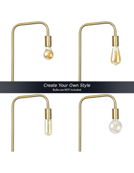 Lámpara de Pie Industrial O'Bright Dorado 70" Minimalista