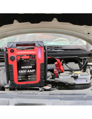 Arrancador de Coche Acetek HH745 1800A 20000mAh con Luz LED
