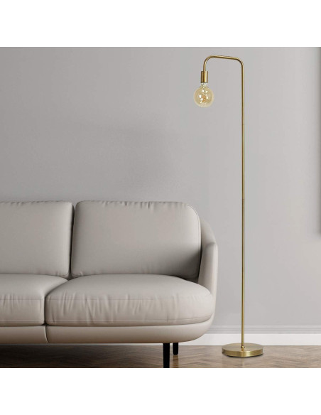 Lámpara de Pie Industrial O'Bright Dorado 70" Minimalista