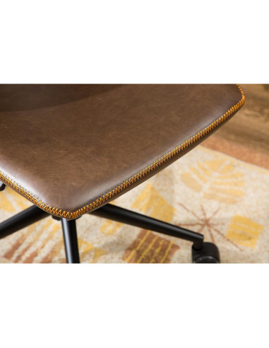 Silla de Oficina Roundhill Furniture Cesena 360 Ajustable Cuero Sintético Marrón