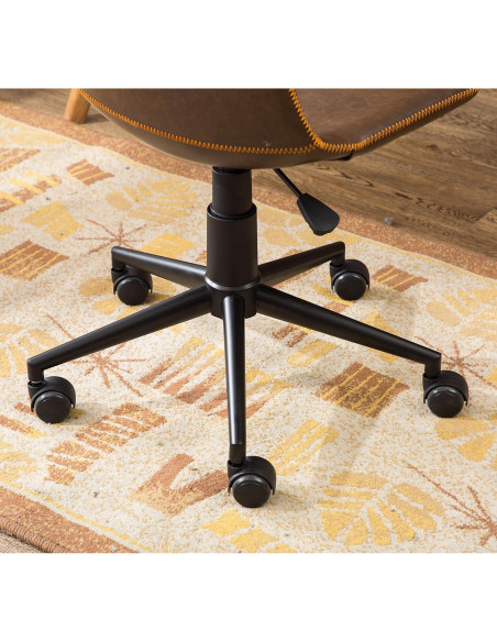 Silla de Oficina Roundhill Furniture Cesena 360 Ajustable Cuero Sintético Marrón