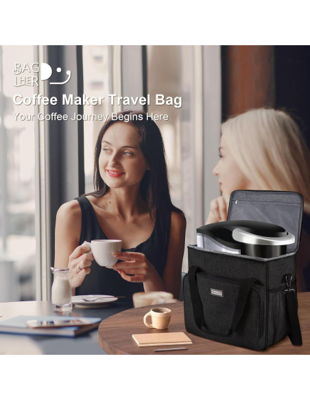 Bolsa de Viaje para Cafetera BAGLHER Mediana Negra Compatible Keurig
