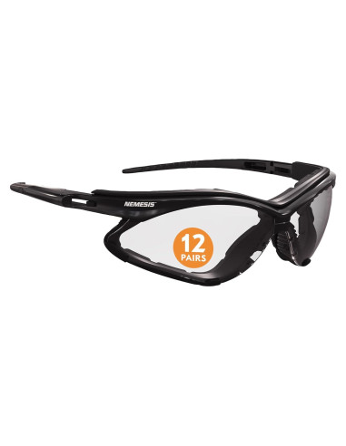 Gafas de Seguridad KleenGuard V30 Nemesis - 12 Pares, Lentes Claros