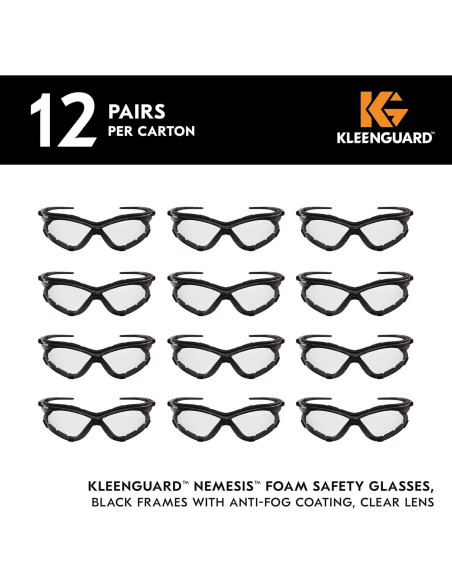 Gafas de Seguridad KleenGuard V30 Nemesis - 12 Pares, Lentes Claros Gafas de Seguridad KleenGuard V30 Nemesis - 12 Pares, Lentes Claros