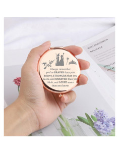 Espejo de Maquillaje Compacto WSNANG Oro Rosa Doble Cara 2