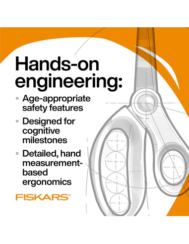 Tijeras Fiskars SoftGrip 13.3 cm Punta Roma para Niños