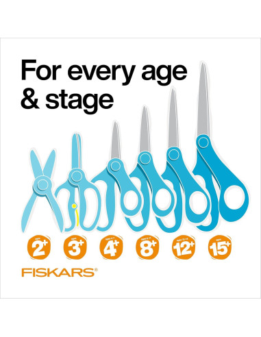 Tijeras Fiskars SoftGrip 13.3 cm Punta Roma para Niños