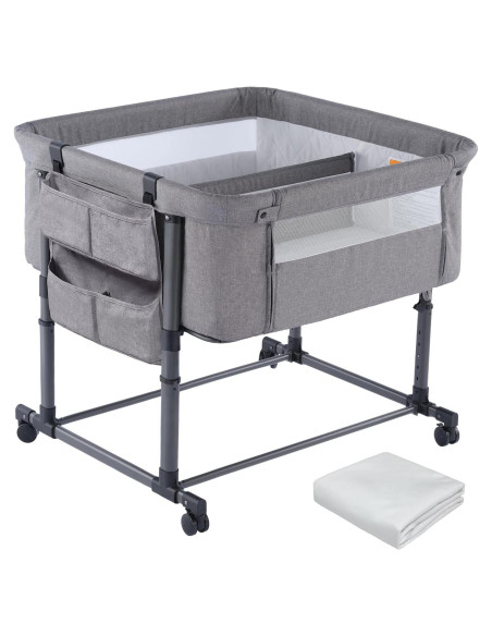 Cuna Gemelar MTWML Ajustable 0-6 Meses Gris Oscuro