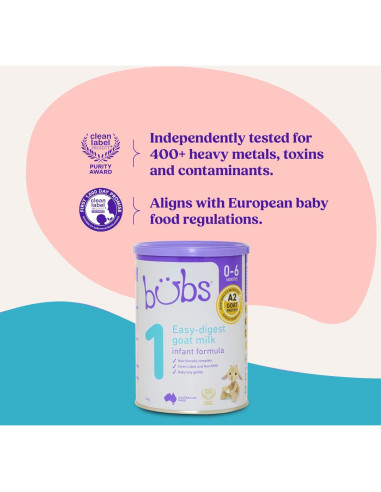 Fórmula Infantil de Leche de Cabra Bubs Etapa 1 400 g