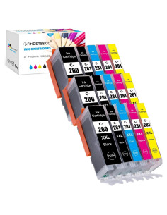 Paquete de 15 Cartuchos de Tinta PGI-280 CLI-281 XXL Canon