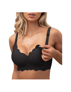 Sujetador de Lactancia Sin Costuras Hadas Negro Maternidad