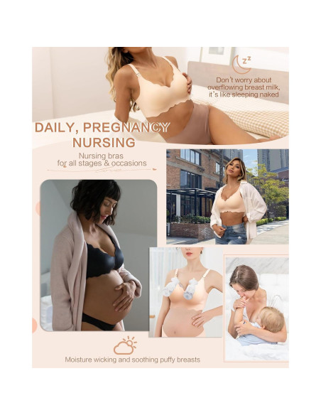 Sujetador de Lactancia Sin Costuras Hadas Negro Maternidad