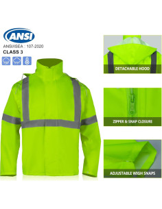 Chaqueta de Lluvia Hi Vis VENDACE Impermeable L/XL Amarillo 2