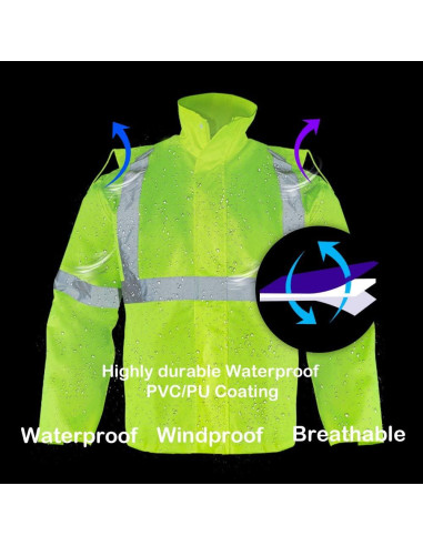 Chaqueta de Lluvia Hi Vis VENDACE Impermeable L/XL Amarillo