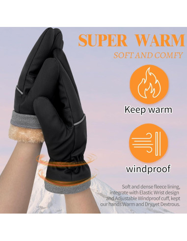 Guantes de Invierno Woogwin Térmicos Impermeables para Hombres y Mujeres