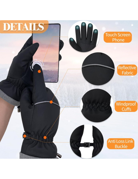 Guantes de Invierno Woogwin Térmicos Impermeables para Hombres y Mujeres