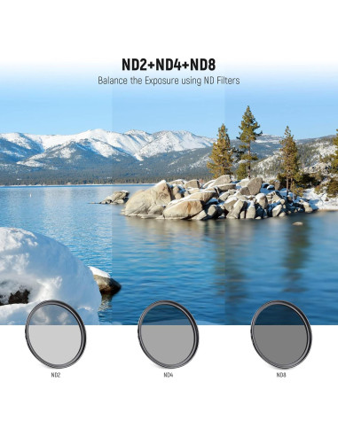Kit de Filtros de Lente Neewer 58mm ND UV CPL FLD para DSLR