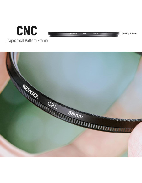 Kit de Filtros de Lente Neewer 58mm ND UV CPL FLD para DSLR Kit de Filtros de Lente Neewer 58mm ND UV CPL FLD para DSLR