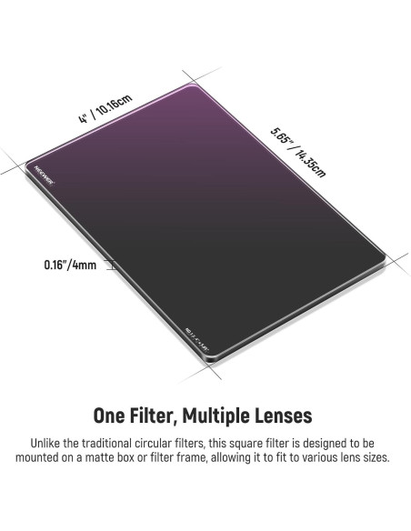 Filtro ND Cuadrado NEEWER ND1.5 4"x5.65" Doble Cara 30 Capas