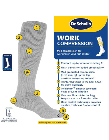 Calcetines de Compresión Dr. Scholl's para Hombre - 3 Pares Negros