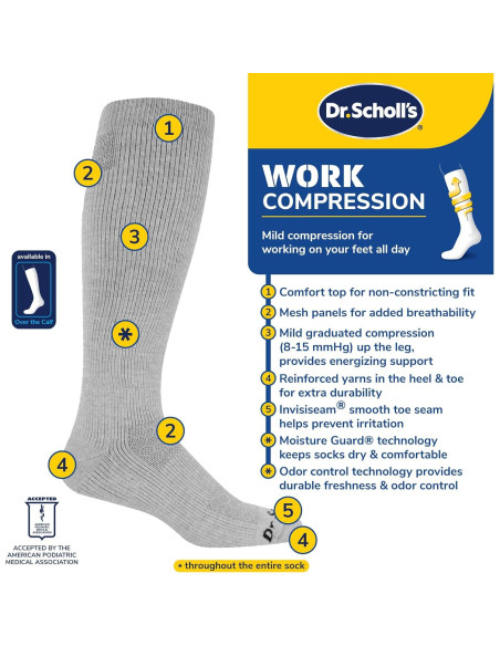 Calcetines de Compresión Dr. Scholl's para Hombre - 3 Pares Negros