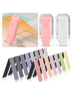 Paquete de 2 luces de lectura LED Glooglitter recargables USB