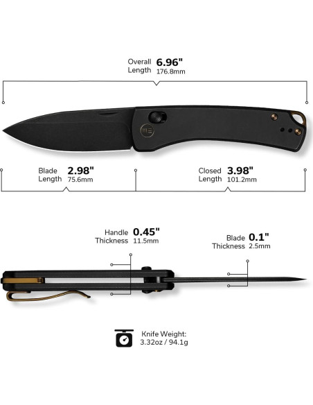 Cuchillo de bolsillo WeKnife Nightblade EDC 7.34 cm acero CPM 20CV