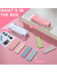 Paquete de 2 luces de lectura LED Glooglitter recargables USB 2