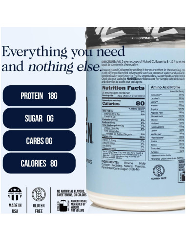 Polvo de Colágeno Hidrolizado NAKED Caramelo 567g - 25 Porciones