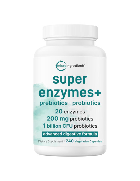 Super Enzimas Digestivas Micro Ingredients 240 Cápsulas Vegetales