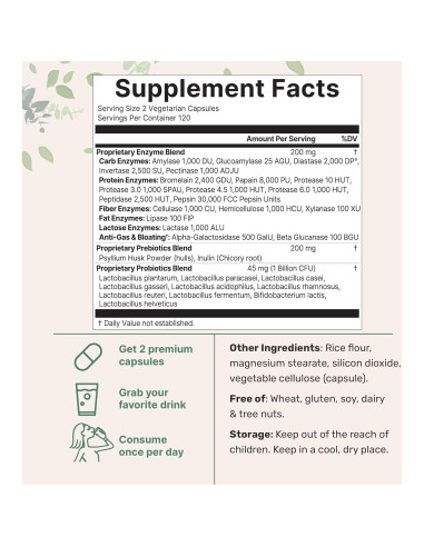 Super Enzimas Digestivas Micro Ingredients 240 Cápsulas Vegetales