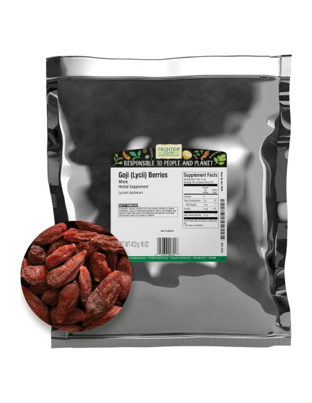 Frutas Goji Enteras Secas Frontier Co-op 454 Gramos