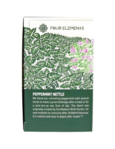 Té Herbal Orgánico Cuatro Elementos Menta y Ortiga 16 Bolsitas