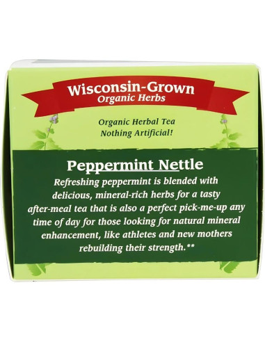 Té Herbal Orgánico Cuatro Elementos Menta y Ortiga 16 Bolsitas